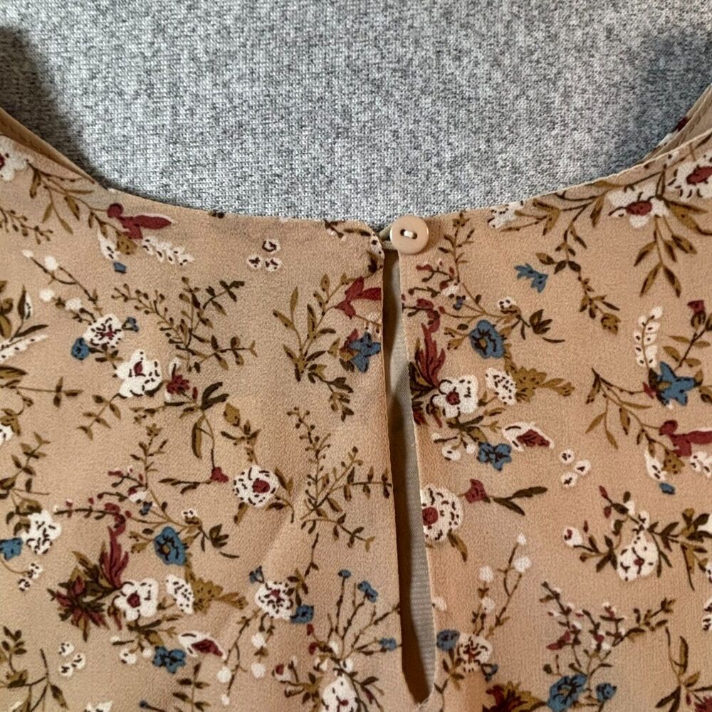 Cottagecore Prairie Boho Floral Pleated Dress Romantic Fairycore Size L - Picture 7 of 10